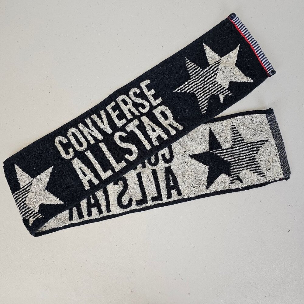 Converse All Star Scarf Unisex Navy Blue Vintage Graphic Logo Terry Cloth